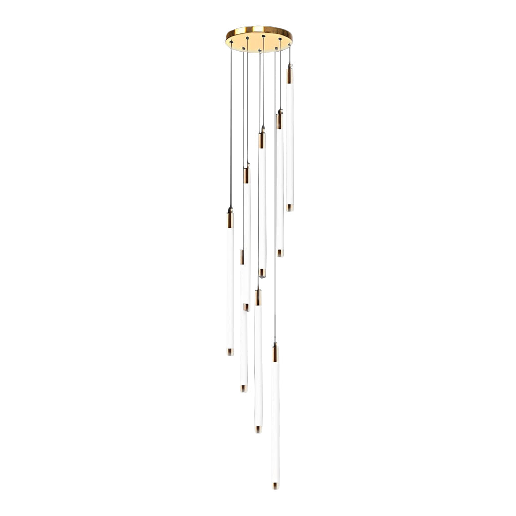 Contemporary Staircase Chandelier Spiral Tube Ceiling Light
