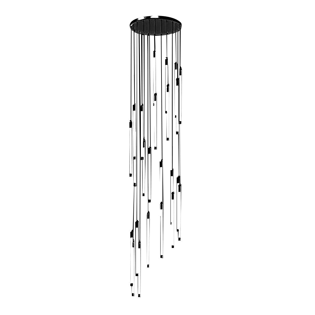 Contemporary Staircase Chandelier Spiral Tube Ceiling Light