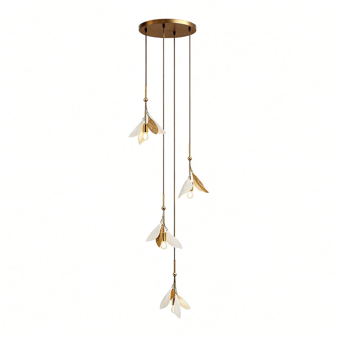 Staircase Chandelier Ideas Art Ceramic Flower Ceiling Light