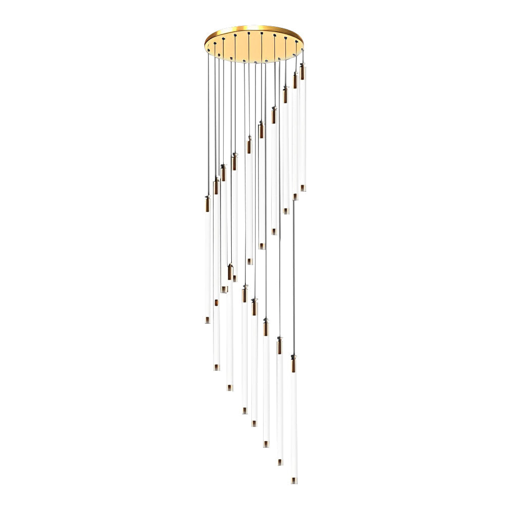 Contemporary Staircase Chandelier Spiral Tube Ceiling Light