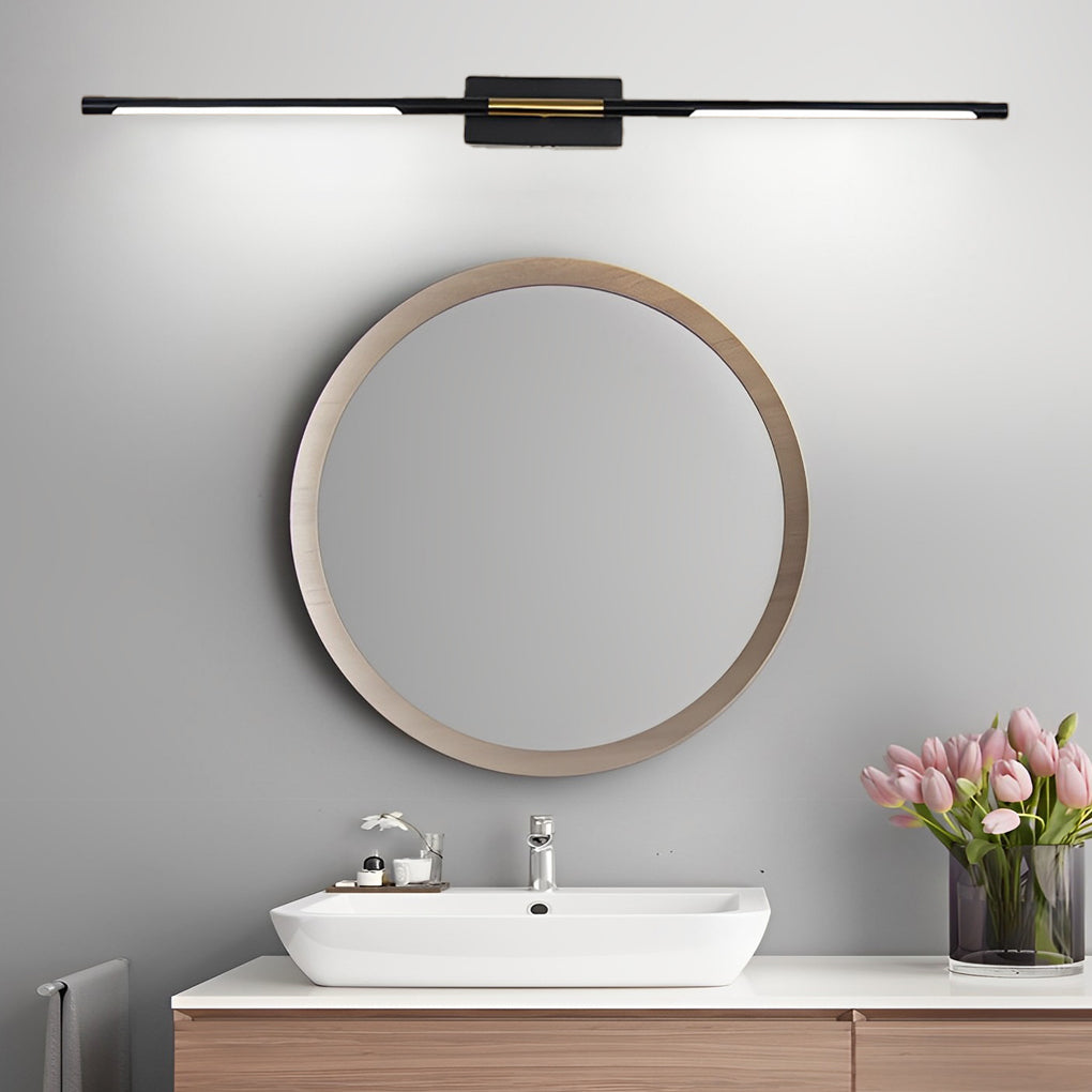 Contemporary Vanity Light Bar Black Linear LED Light