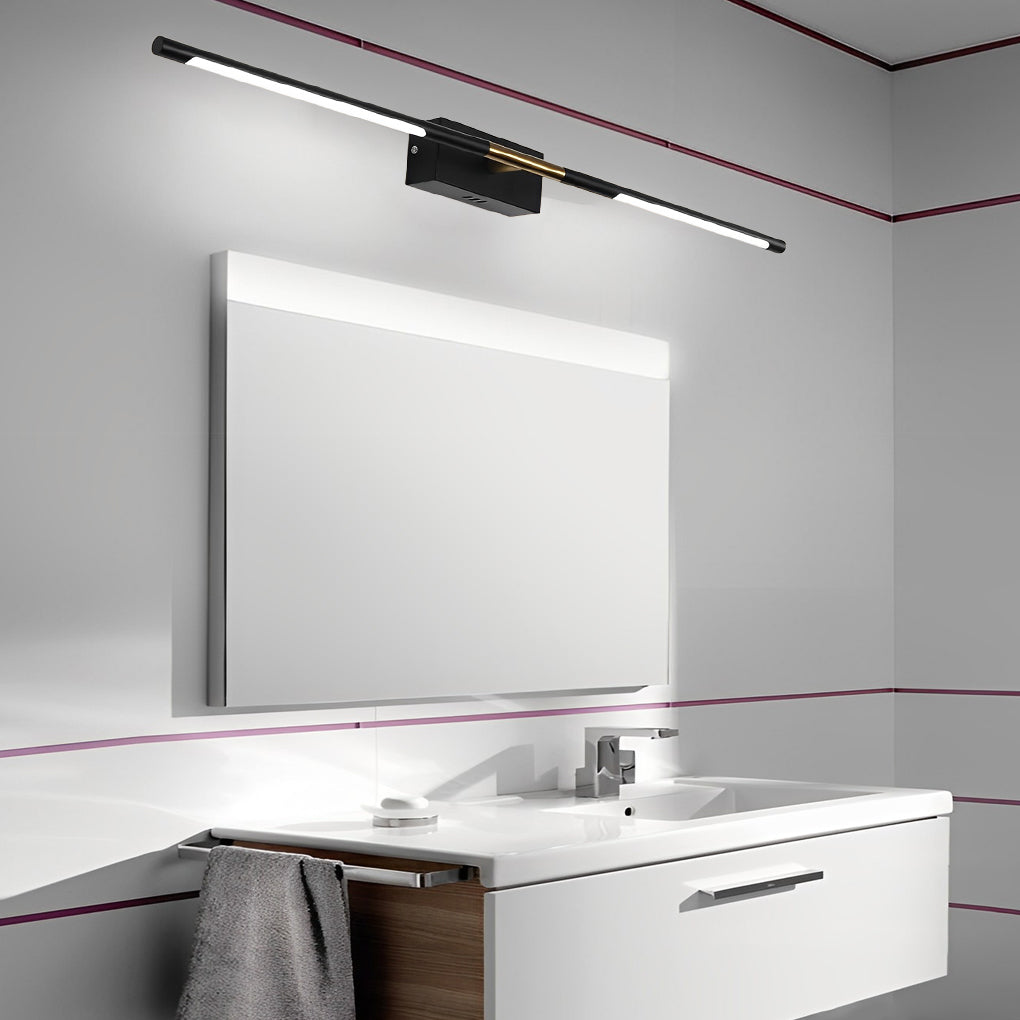 Contemporary Vanity Light Bar Black Linear LED Light