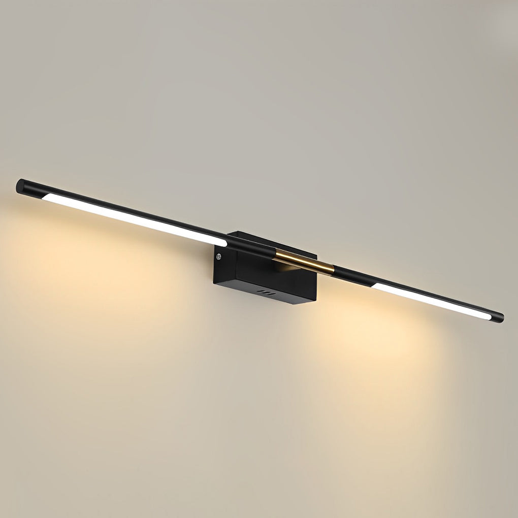 Contemporary Vanity Light Bar Black Linear LED Light