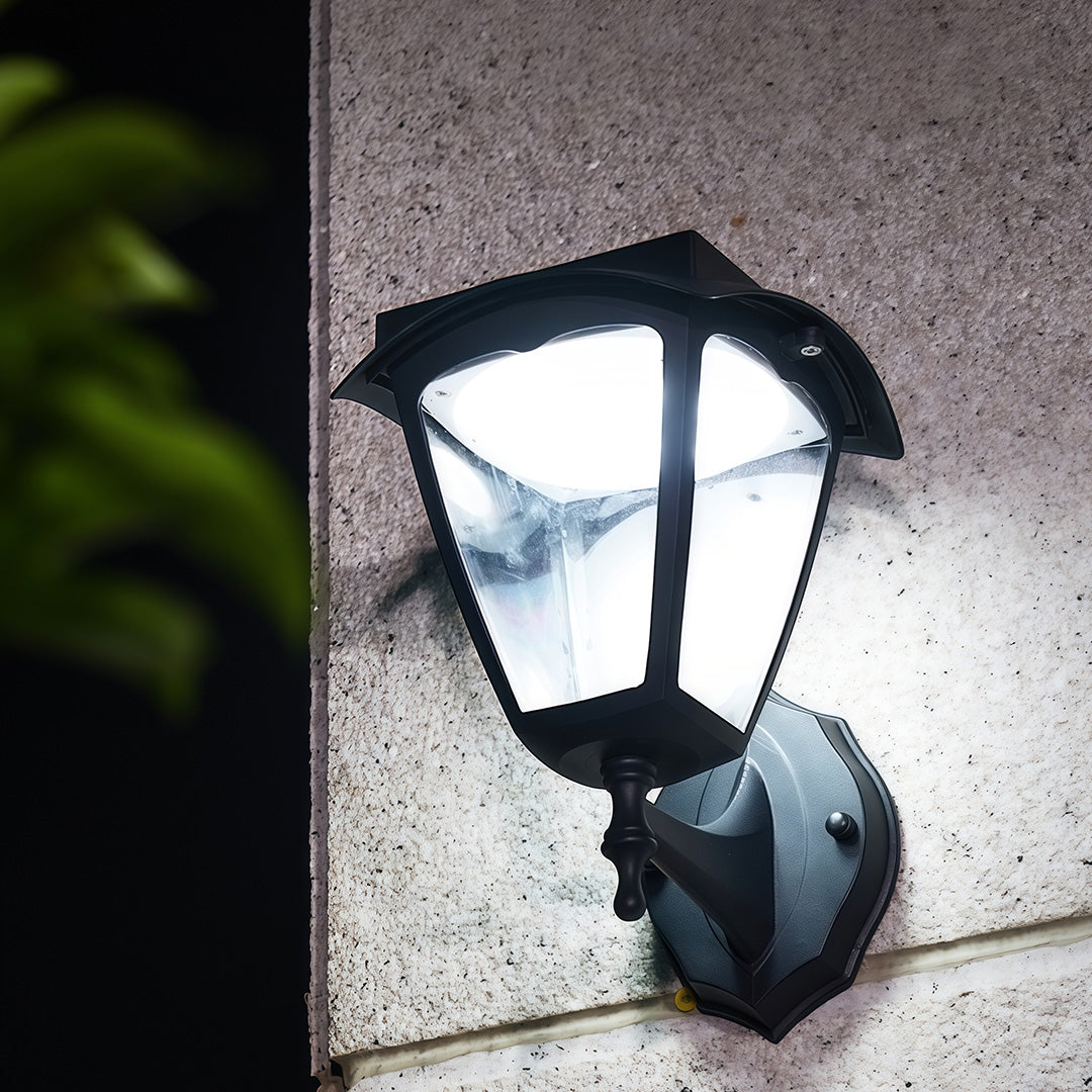 Outdoor Wall Lighting Black Waterproof Solar Lamp