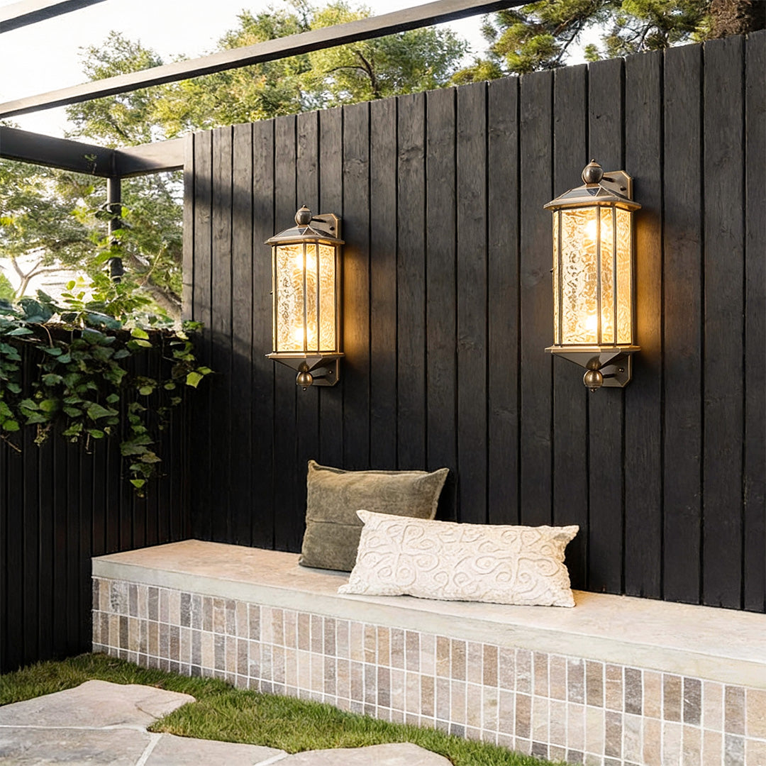 Copper Outdoor Wall Lantern Mid-Century Outdoor Light