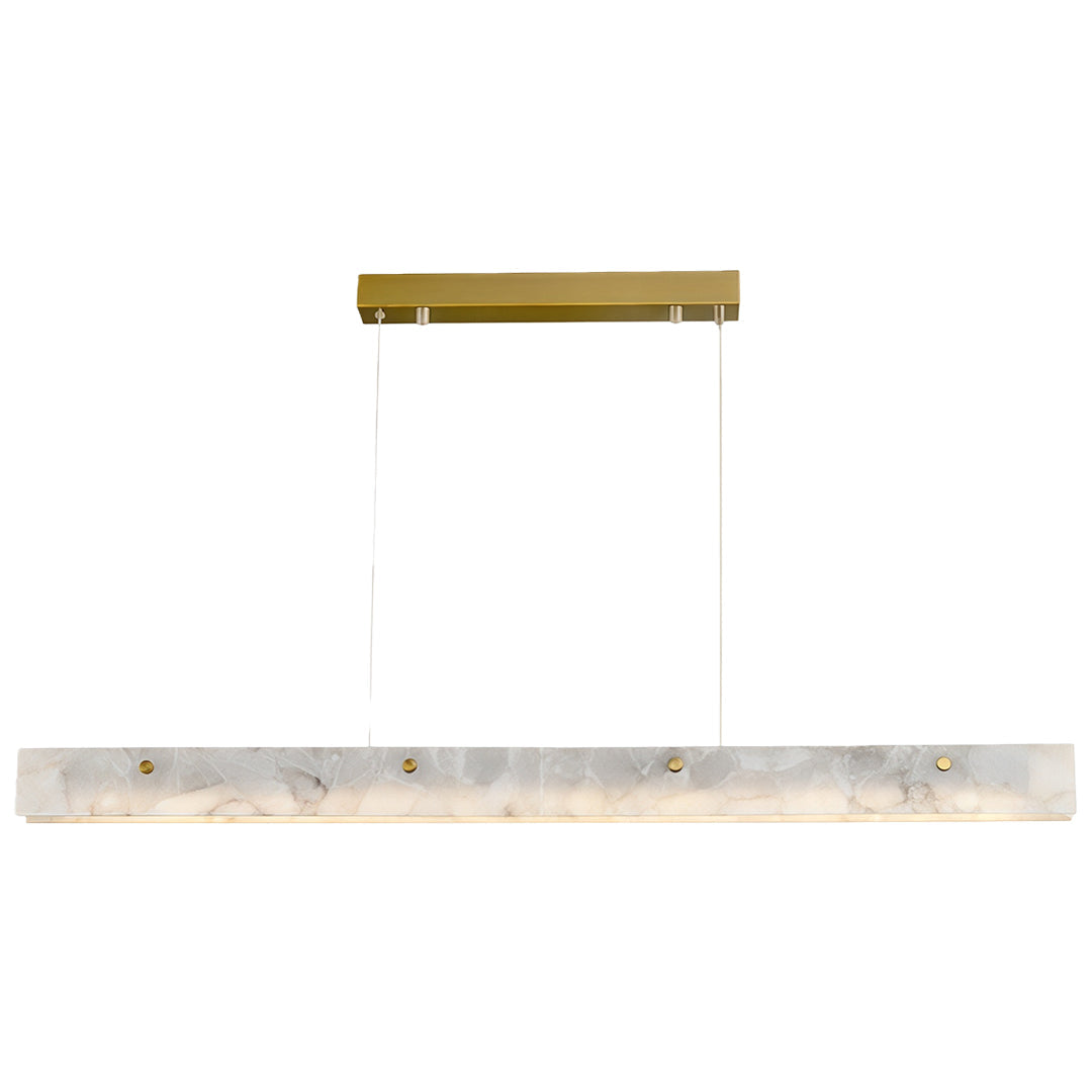 Copper Metal Pendant Light Linear Cloud Stone Ceiling Light