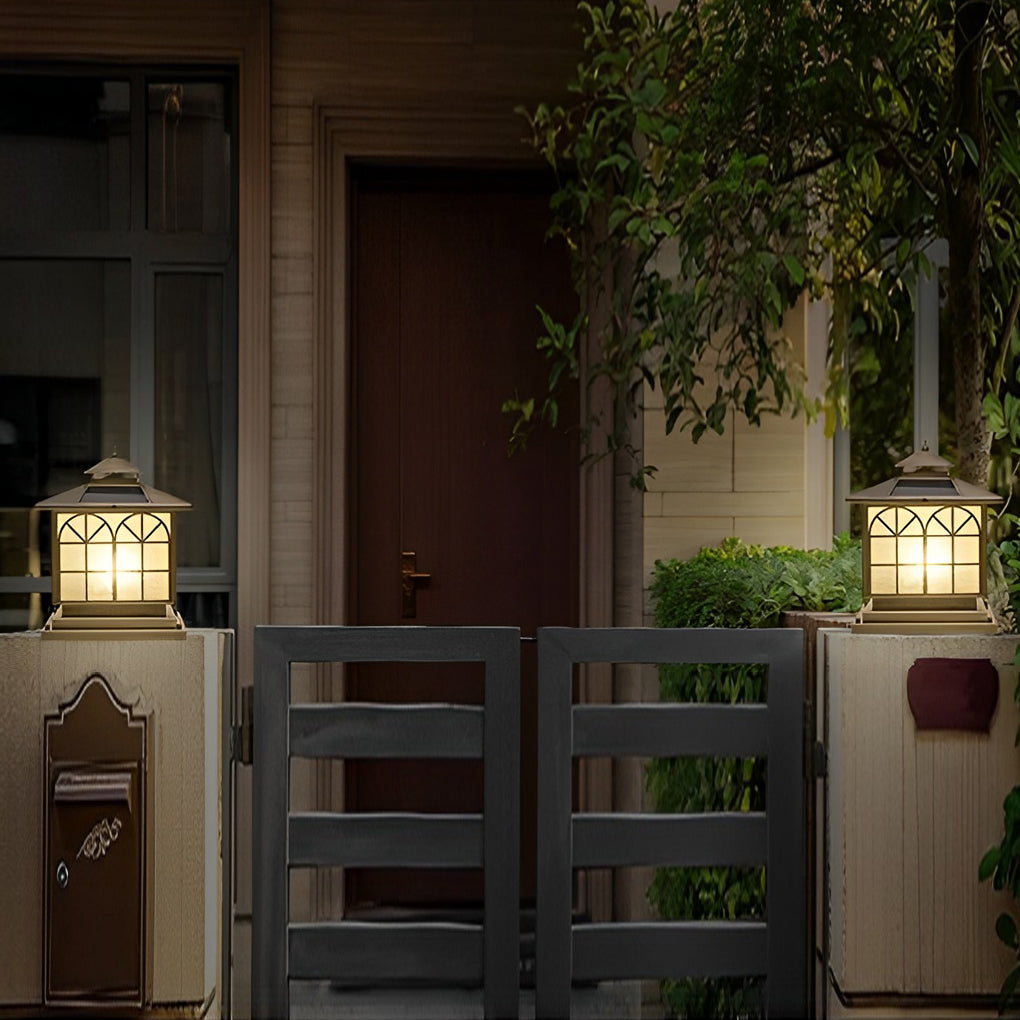 Copper Pillar Lights Classic Bronze Waterproof LED Light