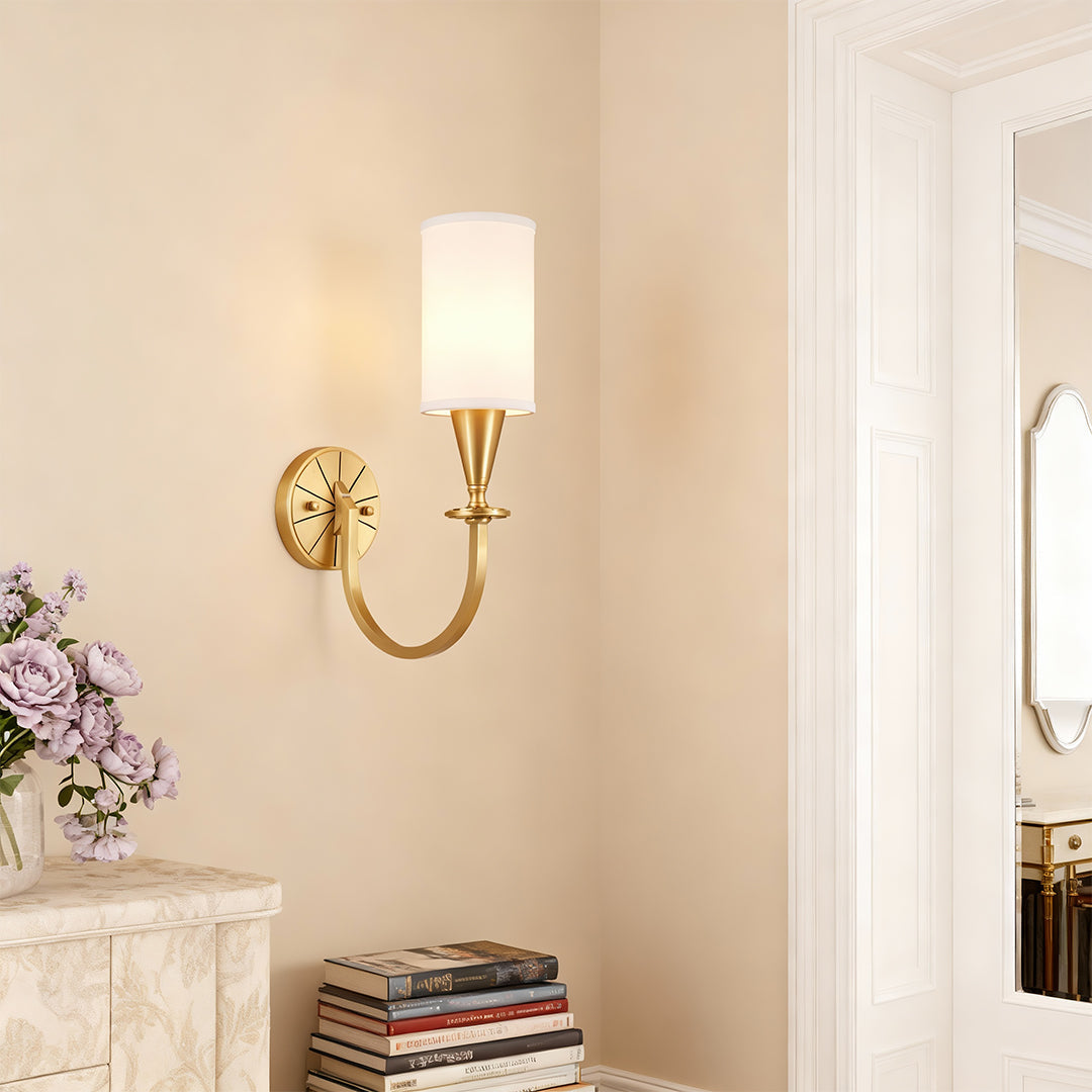 Copper Wall Lights American Creative Fabric Lampshade Lamp