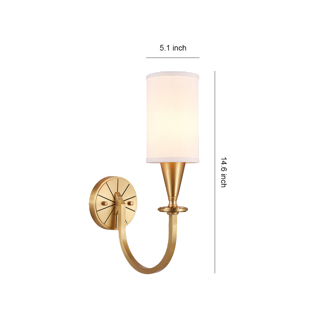 Copper Wall Lights American Creative Fabric Lampshade Lamp