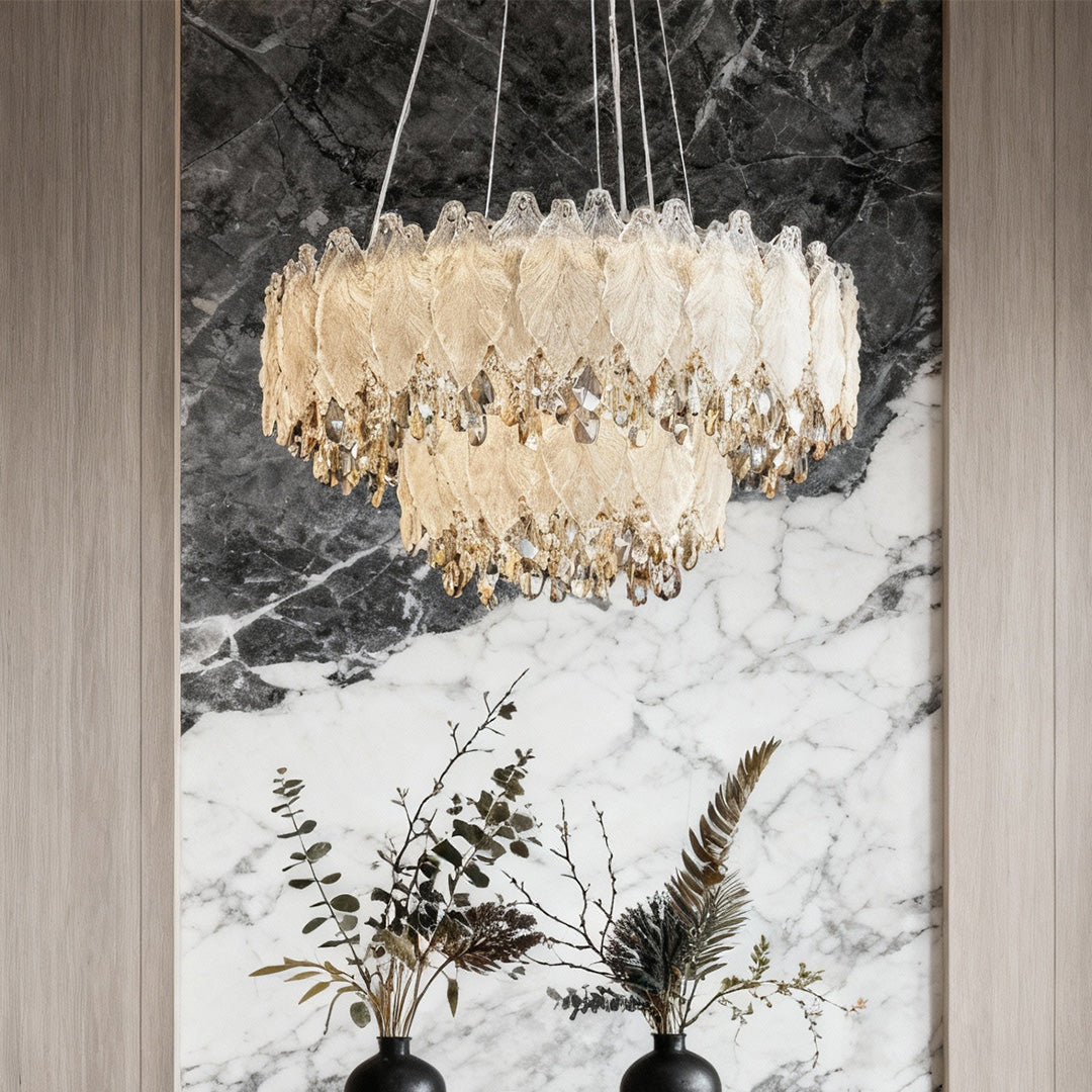 Country French Chandelier Gold Crystal Ceiling Light