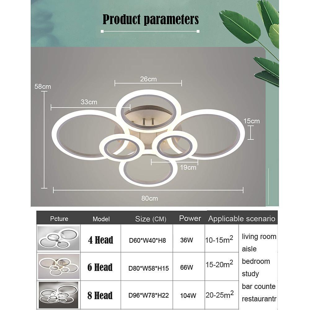 Circles Aluminum Acrylic Flush Mount Lighting LED Ceiling Lights