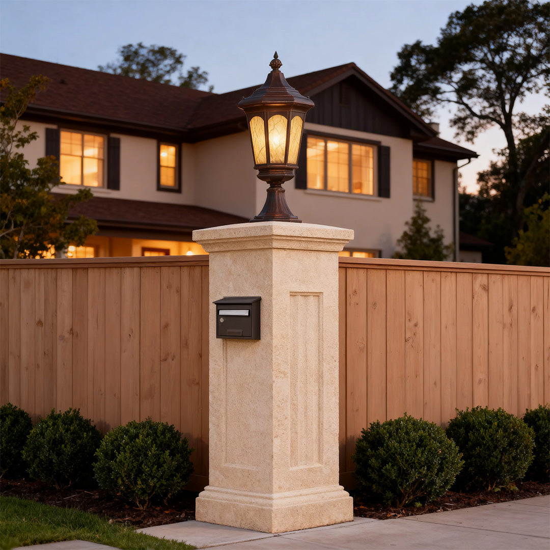 Residential Pillar Light Waterproof Retro Outdoor LED Pathway Lamp