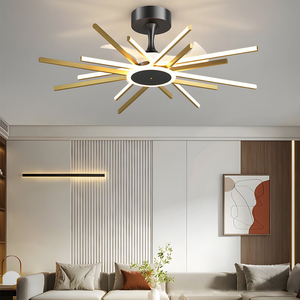 Creative Ceiling Fan Light Modern LED Starburst Light