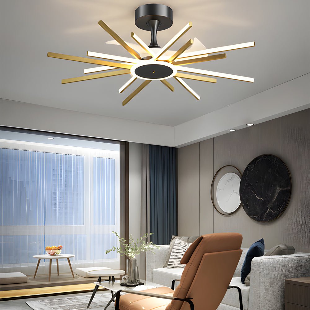 Creative Ceiling Fan Light Modern LED Starburst Light