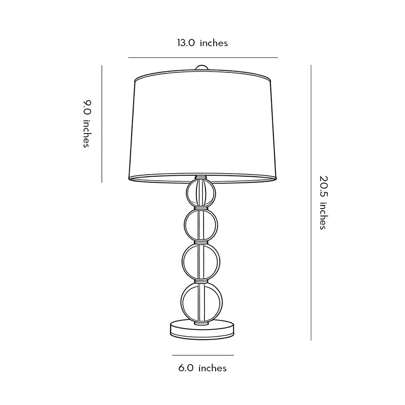 Crystal Ball Table Lamp Modern Fabric Cylinder Lampshade Lamp