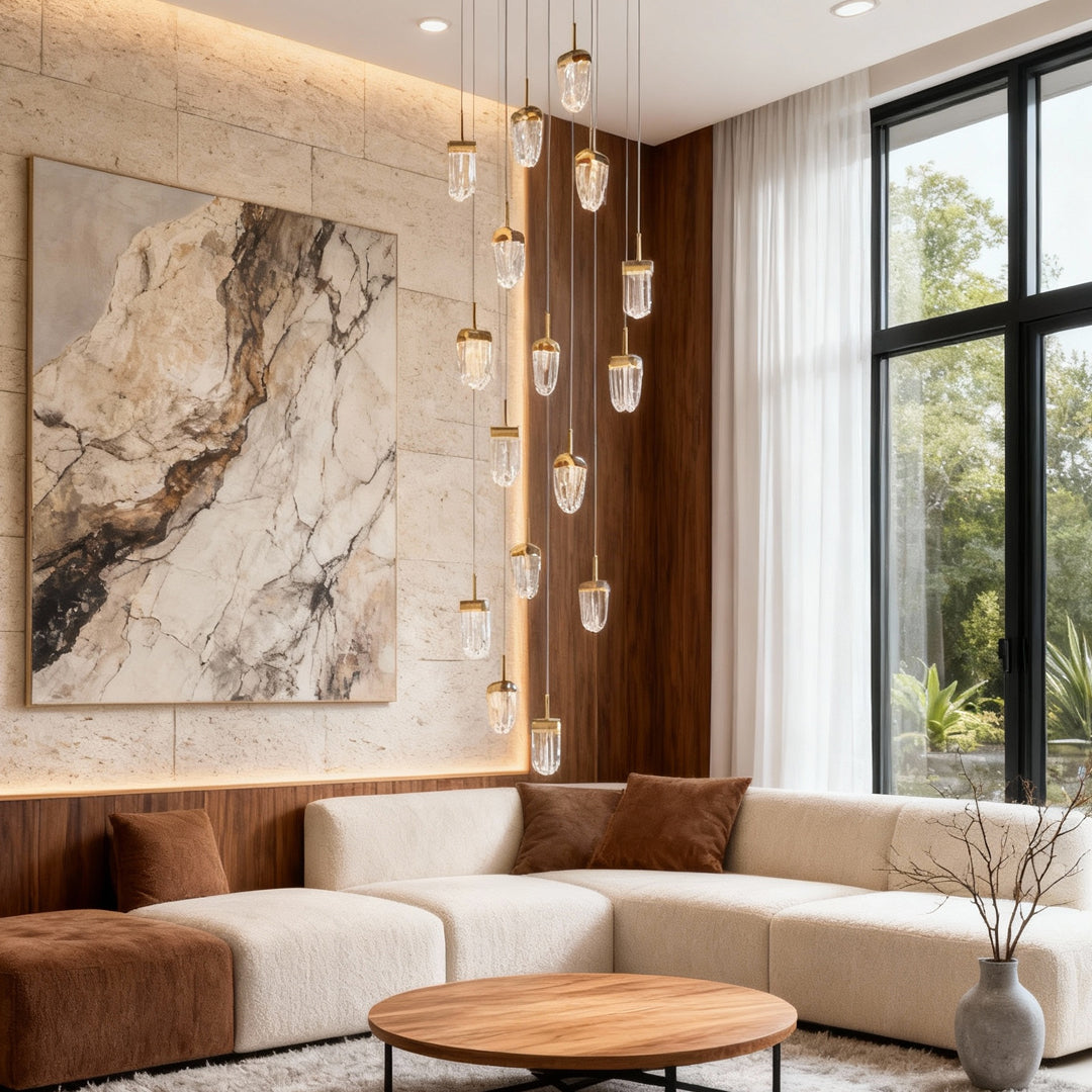 Gold Staircase Chandelier Modern Creative Luxury Ceiling Light