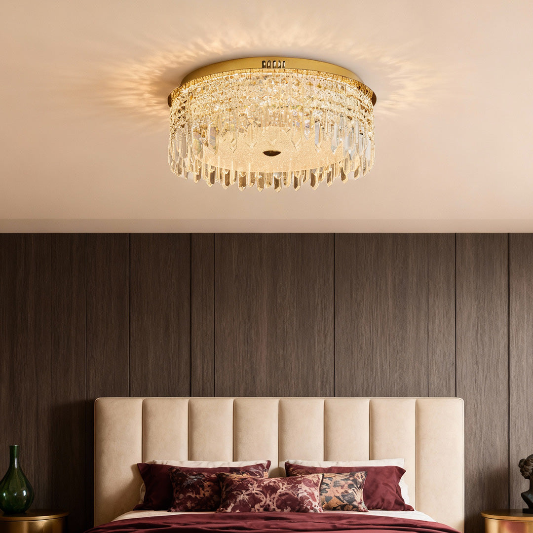 Crystal Ceiling Lights Flush Mount Luxury Metal Light