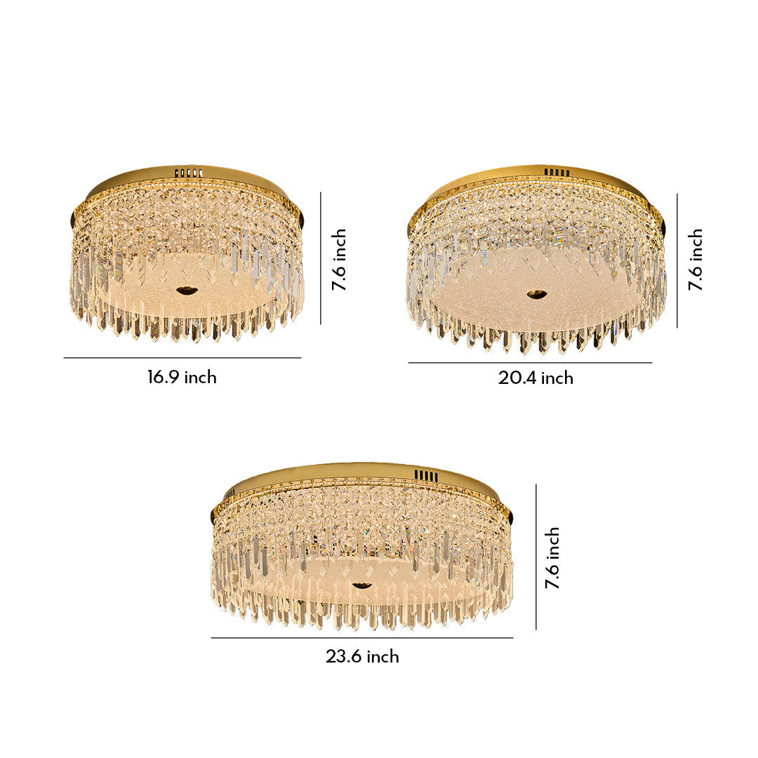 Crystal Ceiling Lights Flush Mount Luxury Metal Light
