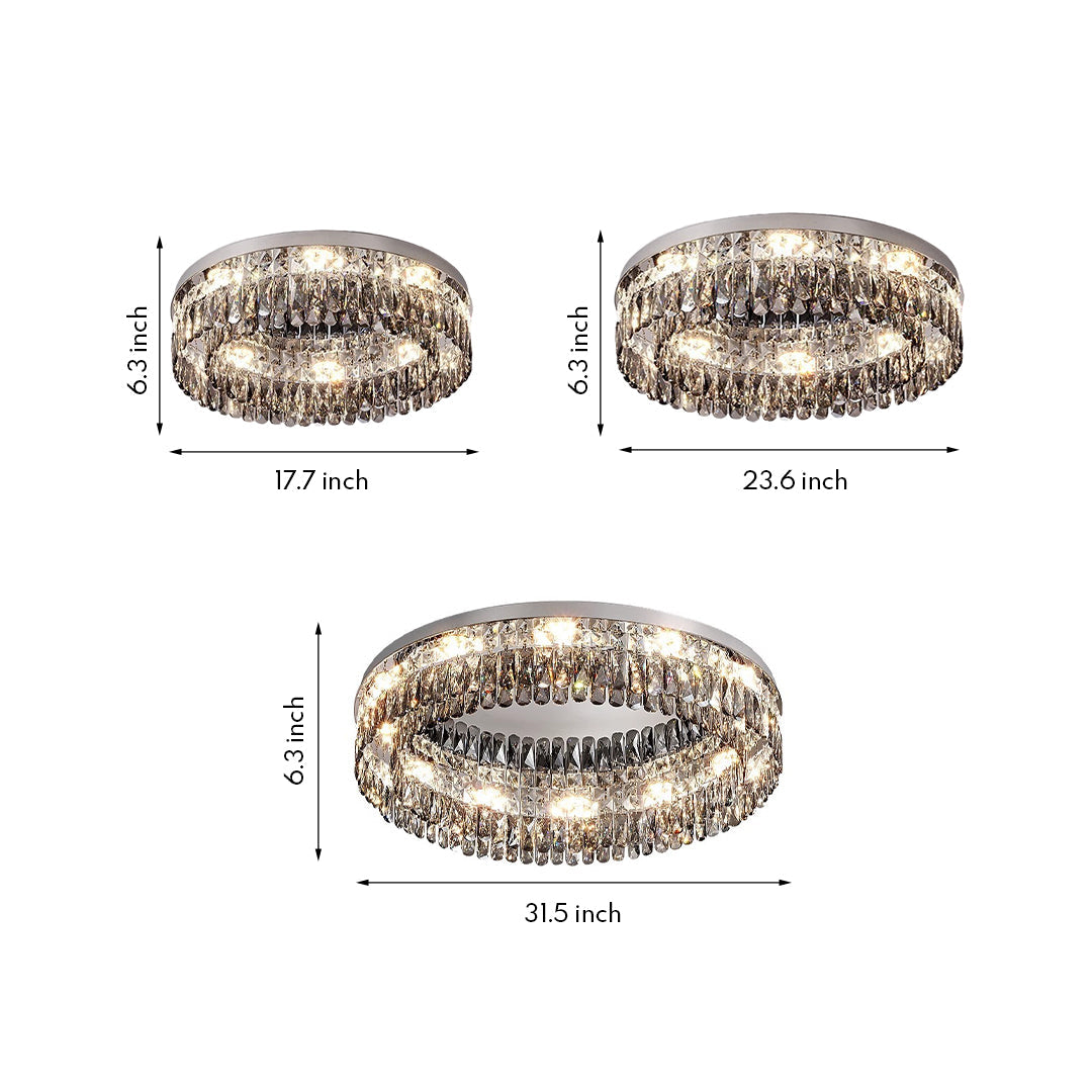 Ceiling Round LED Lights Luxury French Crystal Ceiling Light
