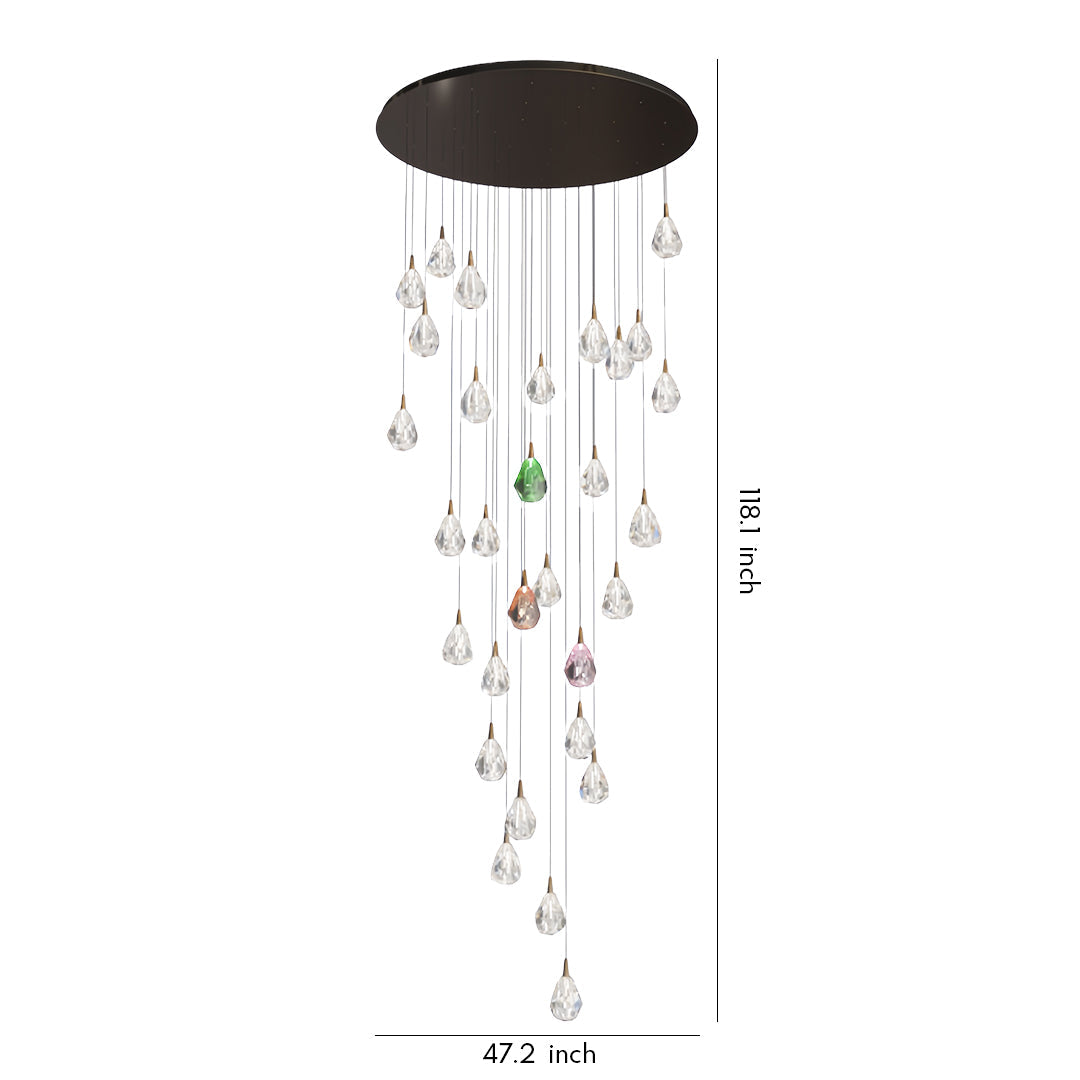 Crystal Chandelier for Staircase Luxury LED Ceiling Light