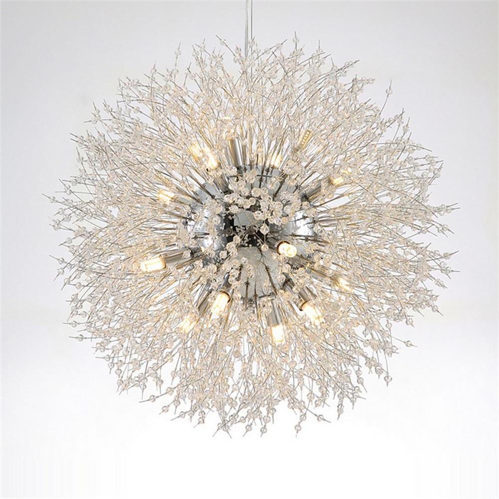 Crystal Dandelion Chandelier Modern Minimalist Ceiling Light