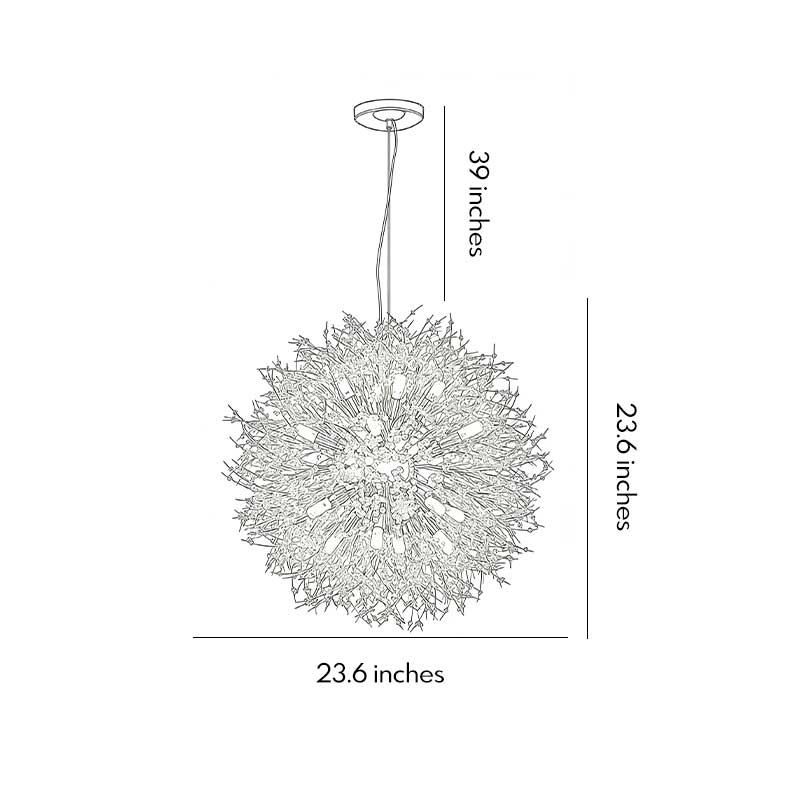 Crystal Dandelion Chandelier Modern Minimalist Ceiling Light