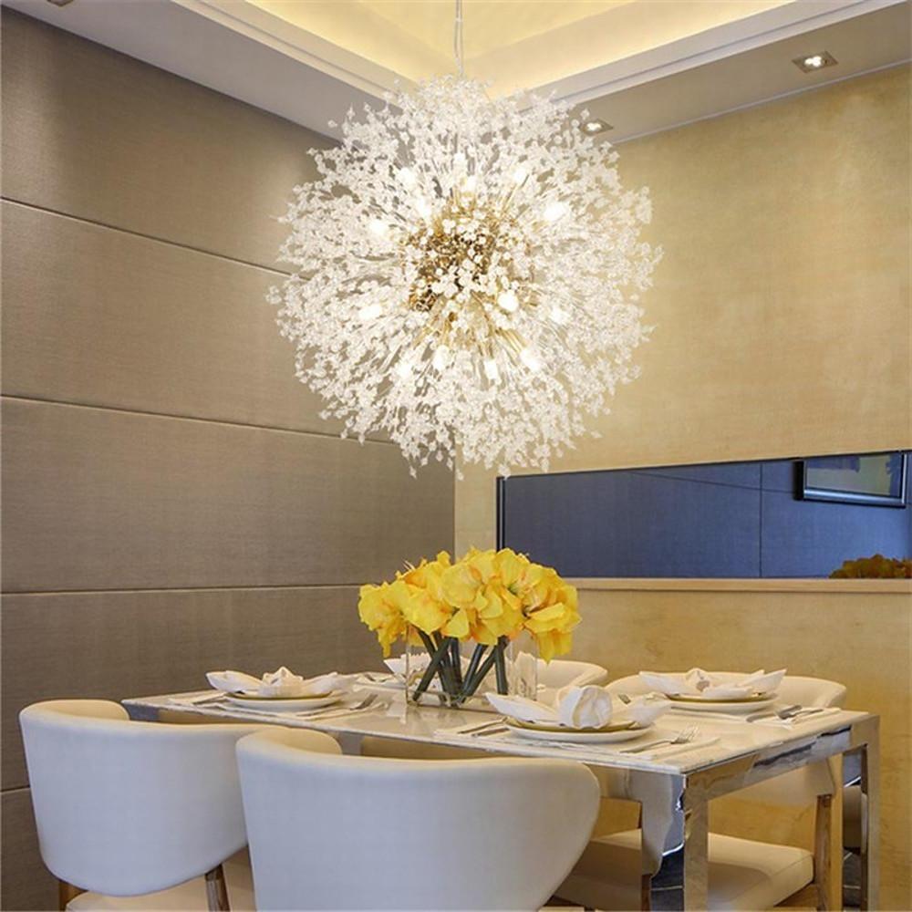 Crystal Dandelion Chandelier Modern Minimalist Ceiling Light