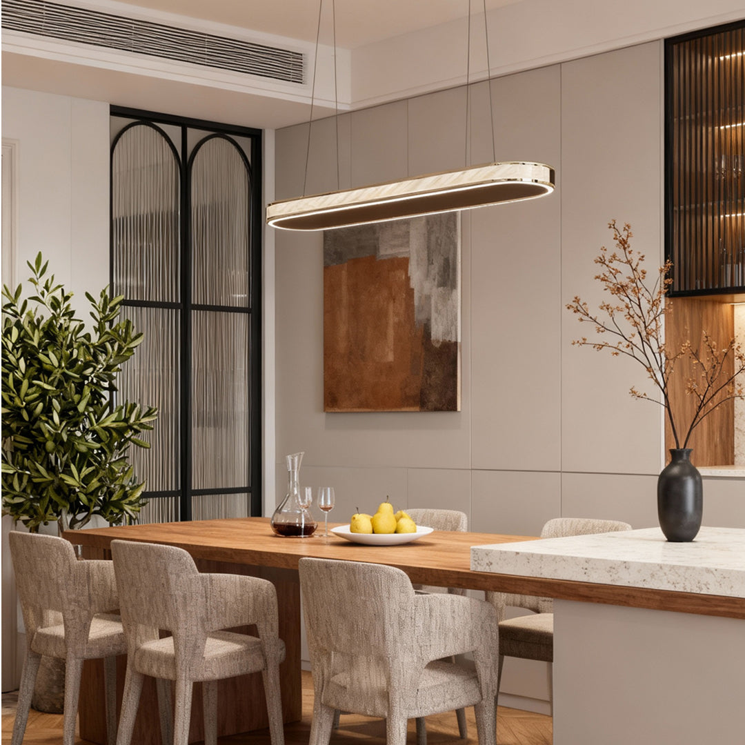 Linear Suspension Lights Elliptical Luxury Ceiling Light