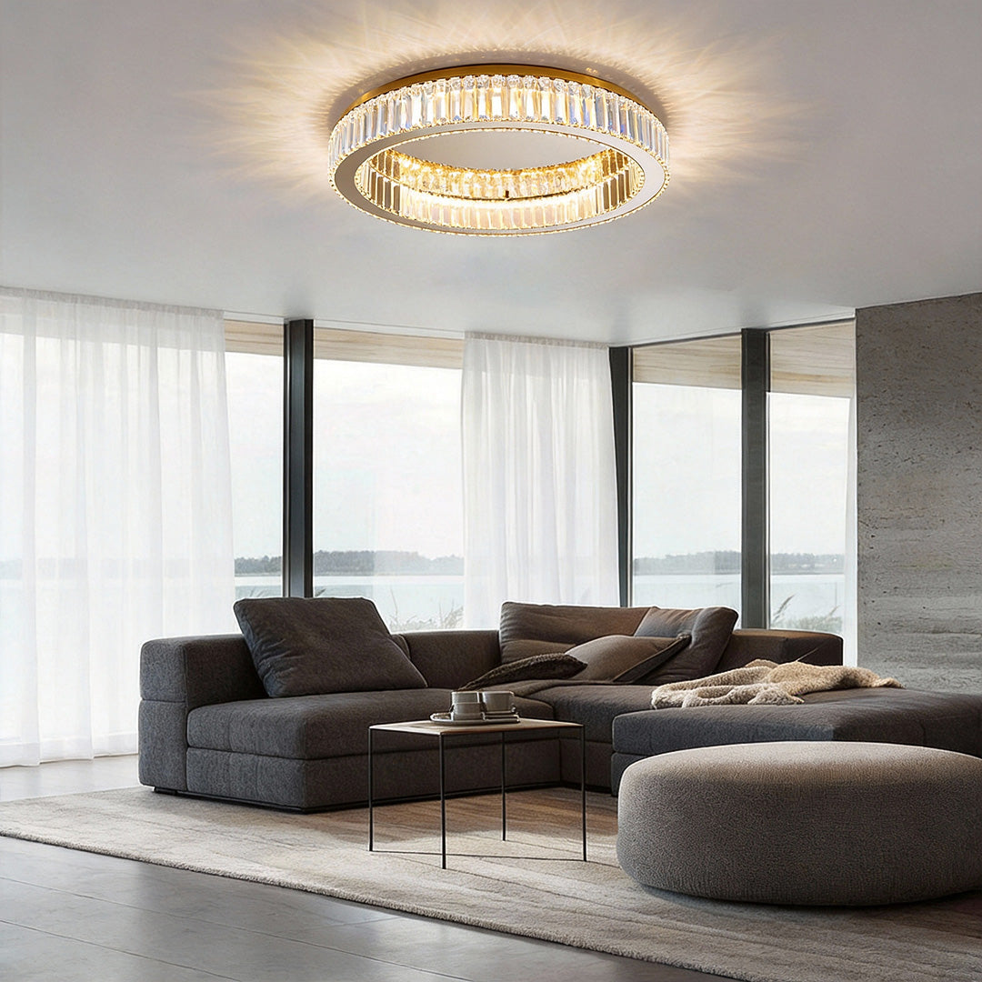 Crystal Ring Ceiling Light Modern Dimmable LED Luxury Light