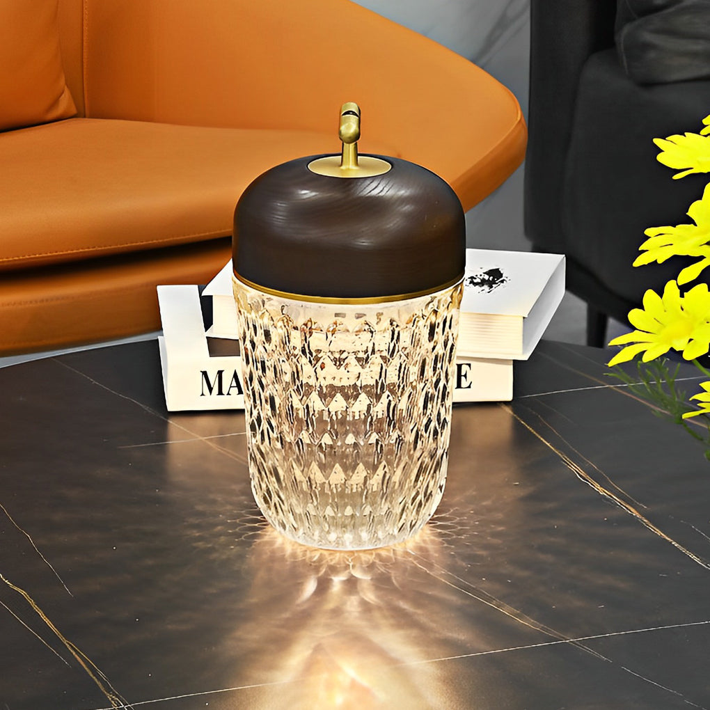 Cup Glass Table Lamp Modern Rechargeable Metal Lamp