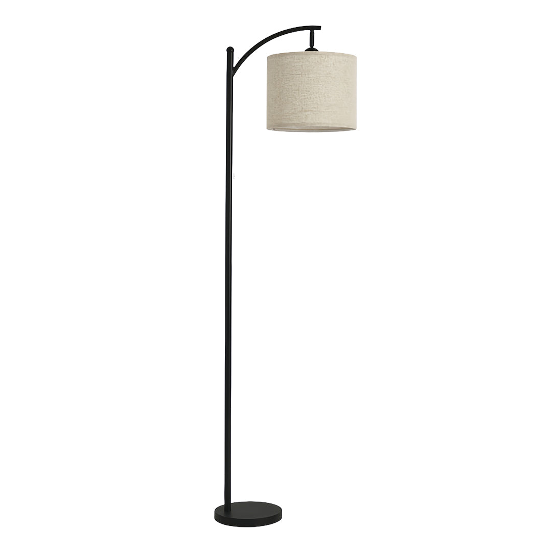 Fabric Shade Floor Lamp Minimalist Arc Metal Living Room Arched Lamp