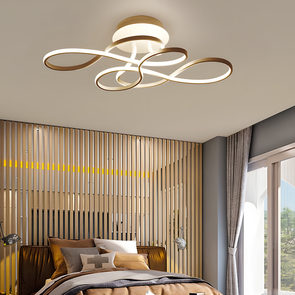 Curve Ceiling Light Simple Geometric Metal LED Light