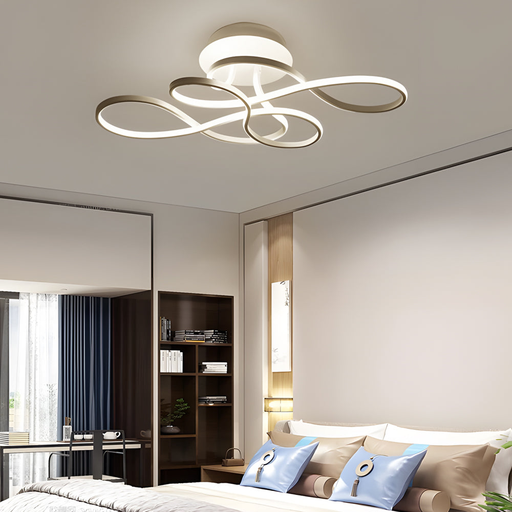 Curve Ceiling Light Simple Geometric Metal LED Light