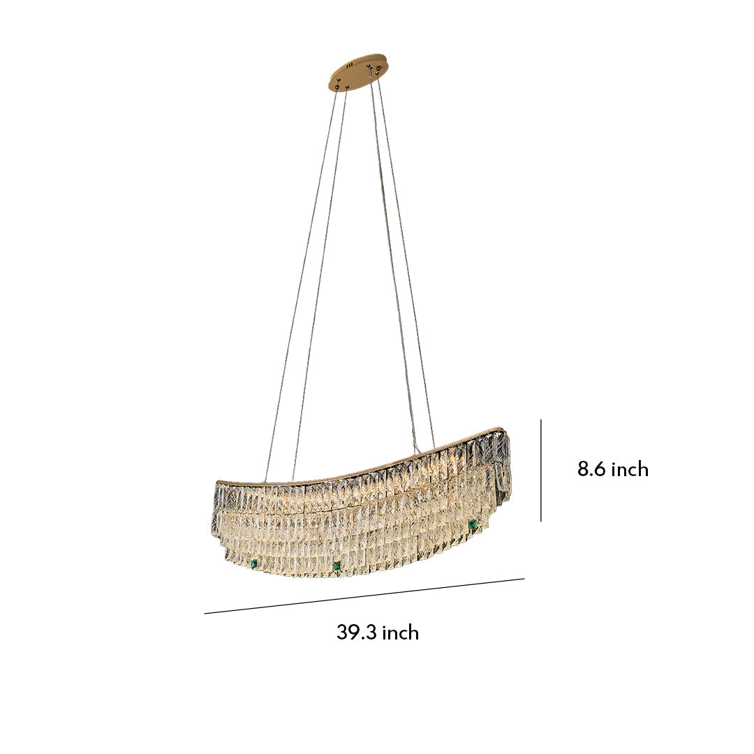 Crystal Pendant Chandelier Luxury Carbon Steel Ceiling Light