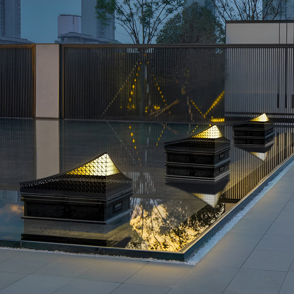 Curved Landscape Light Industrial Grid-Design Landscape Light