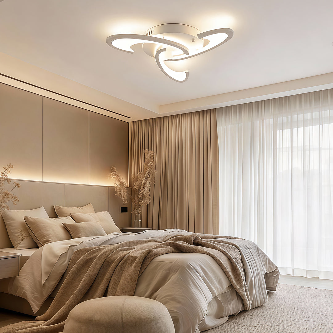 Curved LED Ceiling Light Artistic Geometric Acrylic LED Light