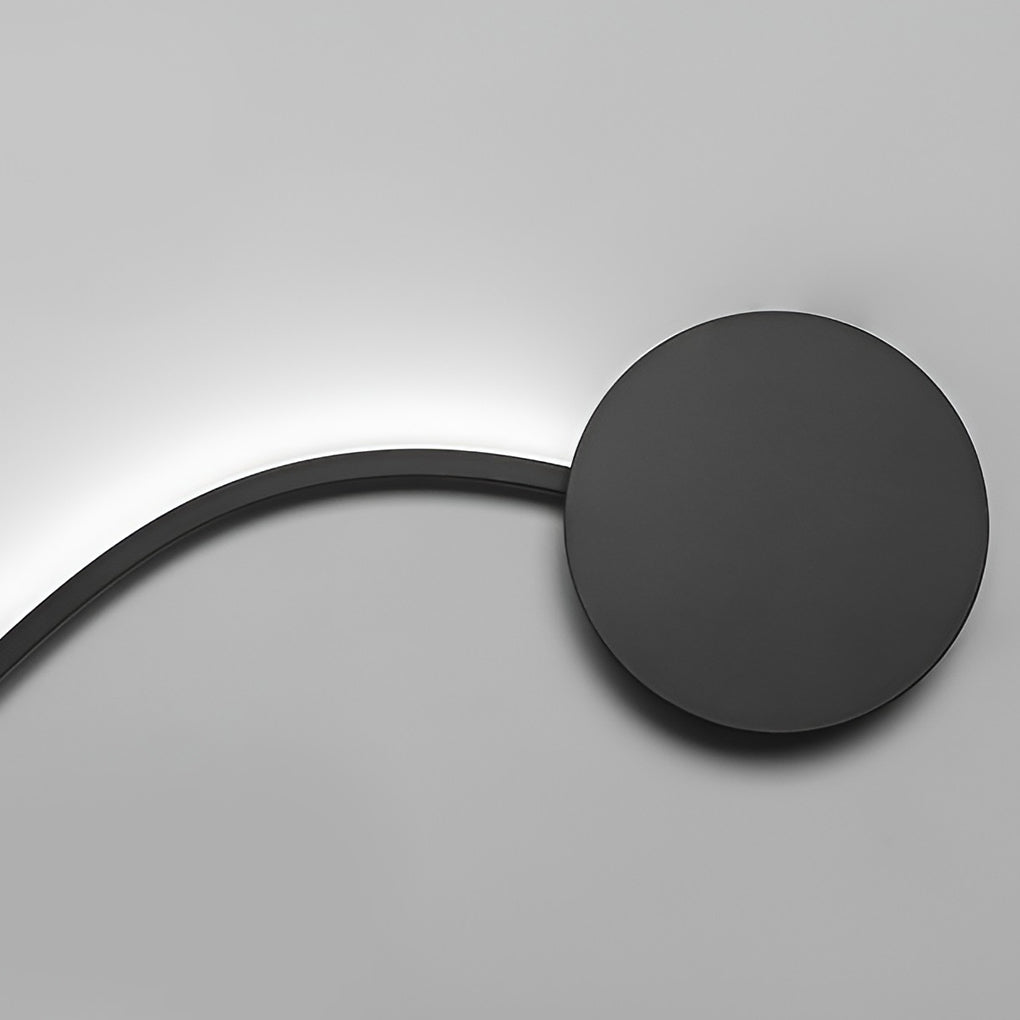 Curved Wall Sconce Modern Black Creative LED Light