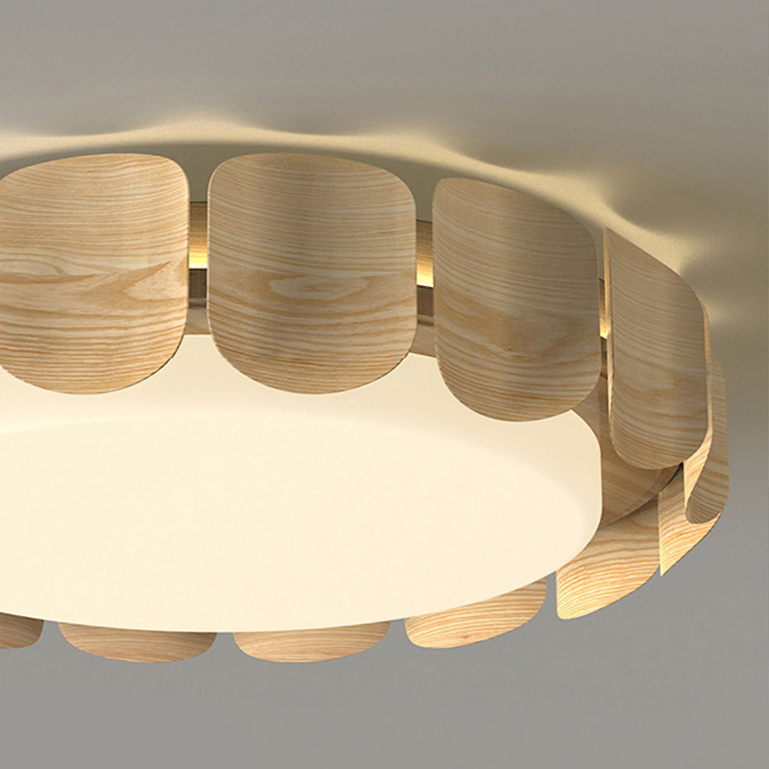 Wooden Ceiling Lights wide-spectrum LED Flush Mount Light