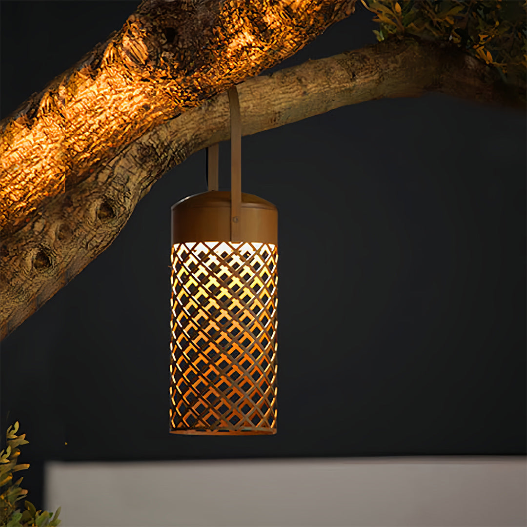Black Outdoor Pendant Lantern Minimalist Waterproof Portable Light