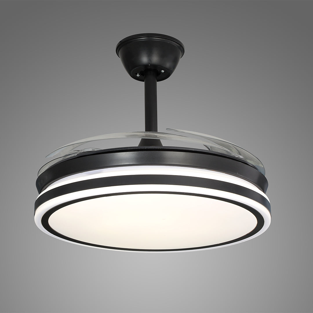 Black Ceiling Fan with Lights Remote Control Stylish All-Copper Lamp