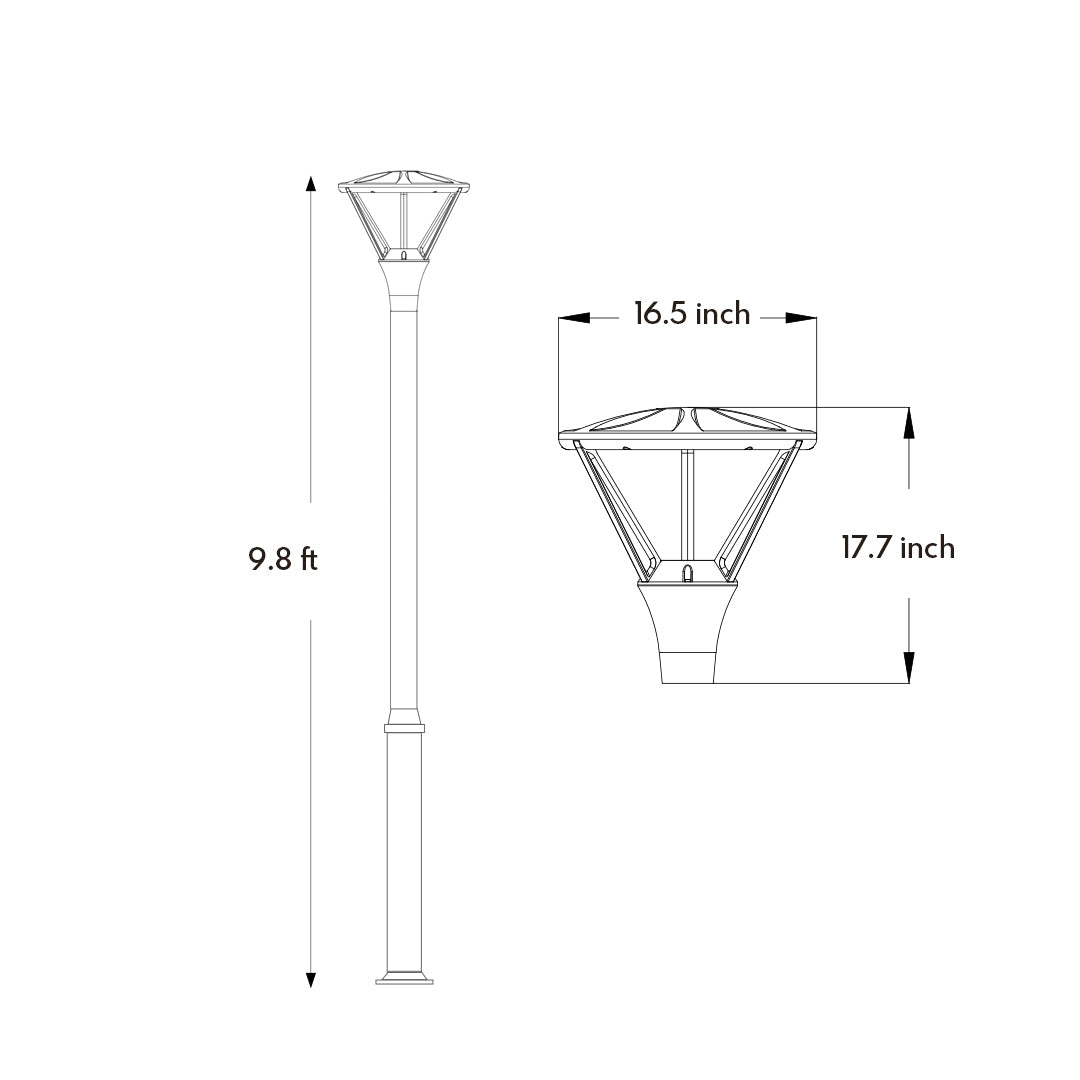 Minimalist 10 feet LED Outdoor Lamp Post Lights Modern