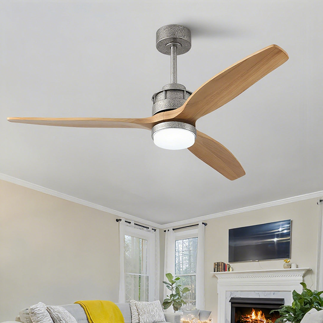 3-Blade Ceiling Fans with Light Remote Control Wood Fandelier