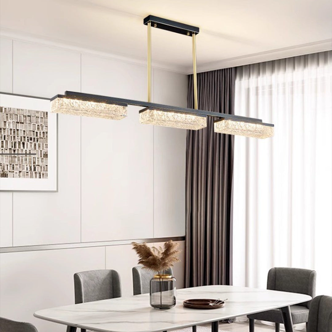 Copper Pendant Lights For Kitchen Island Linear Three-Temperature Ceiling Light