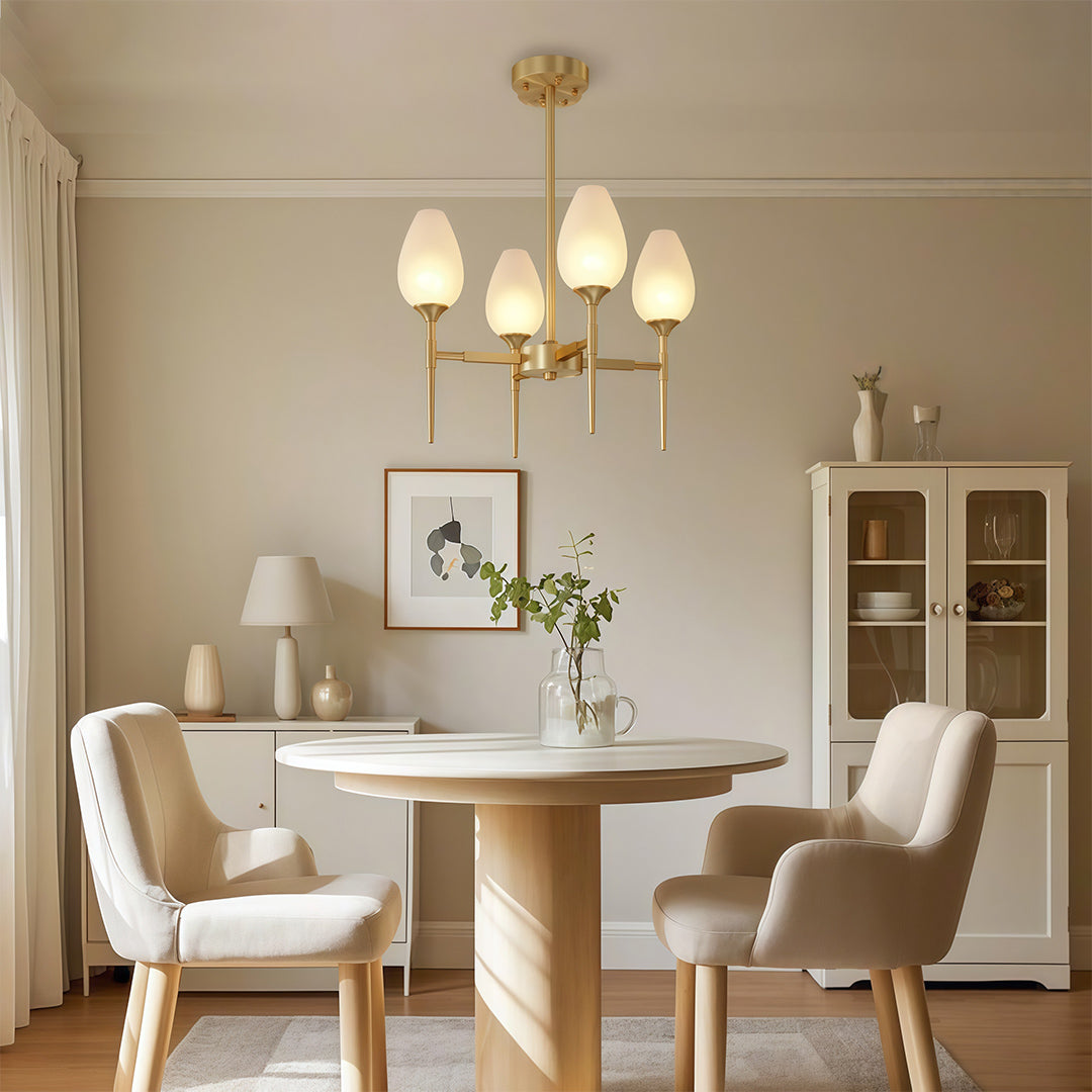Glass Modern Chandelier Luxury Brass Minimalist Ceiling Light