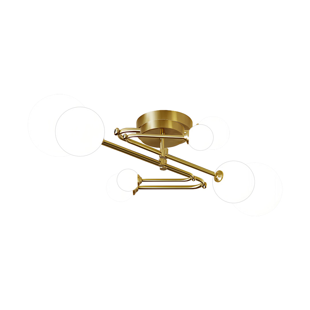 Gold Semi Flush Mount Light Nordic Style Magic Bean Ceiling Light