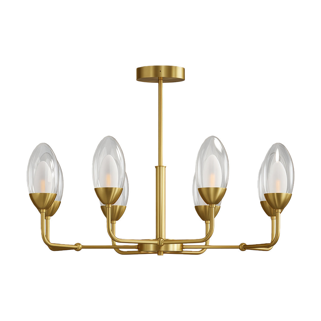 Modern Minimalist Chandelier Full Copper Luxury Ceiling Light