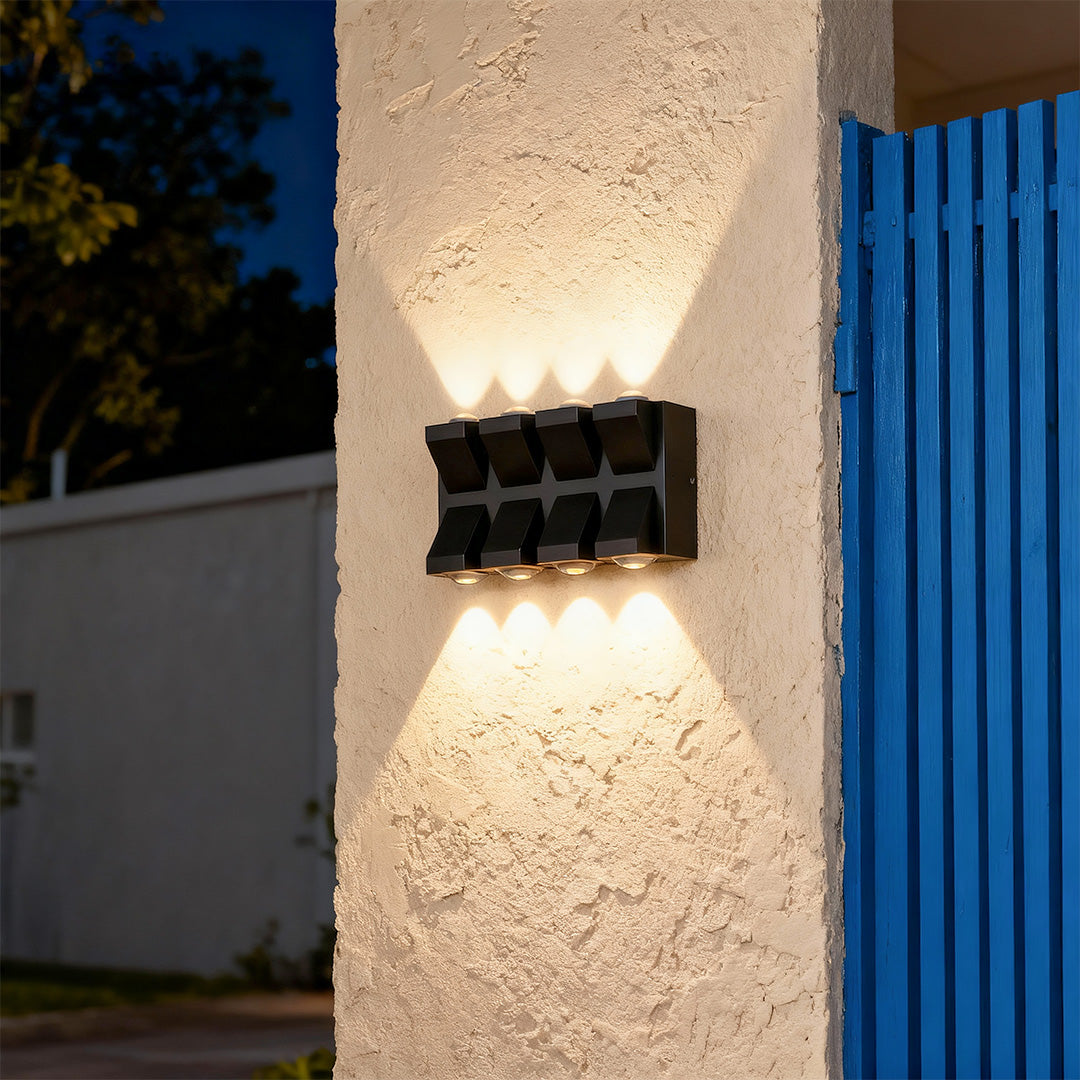 Outdoor Wall Lights Black LED Waterproof Bidirectional Lamp