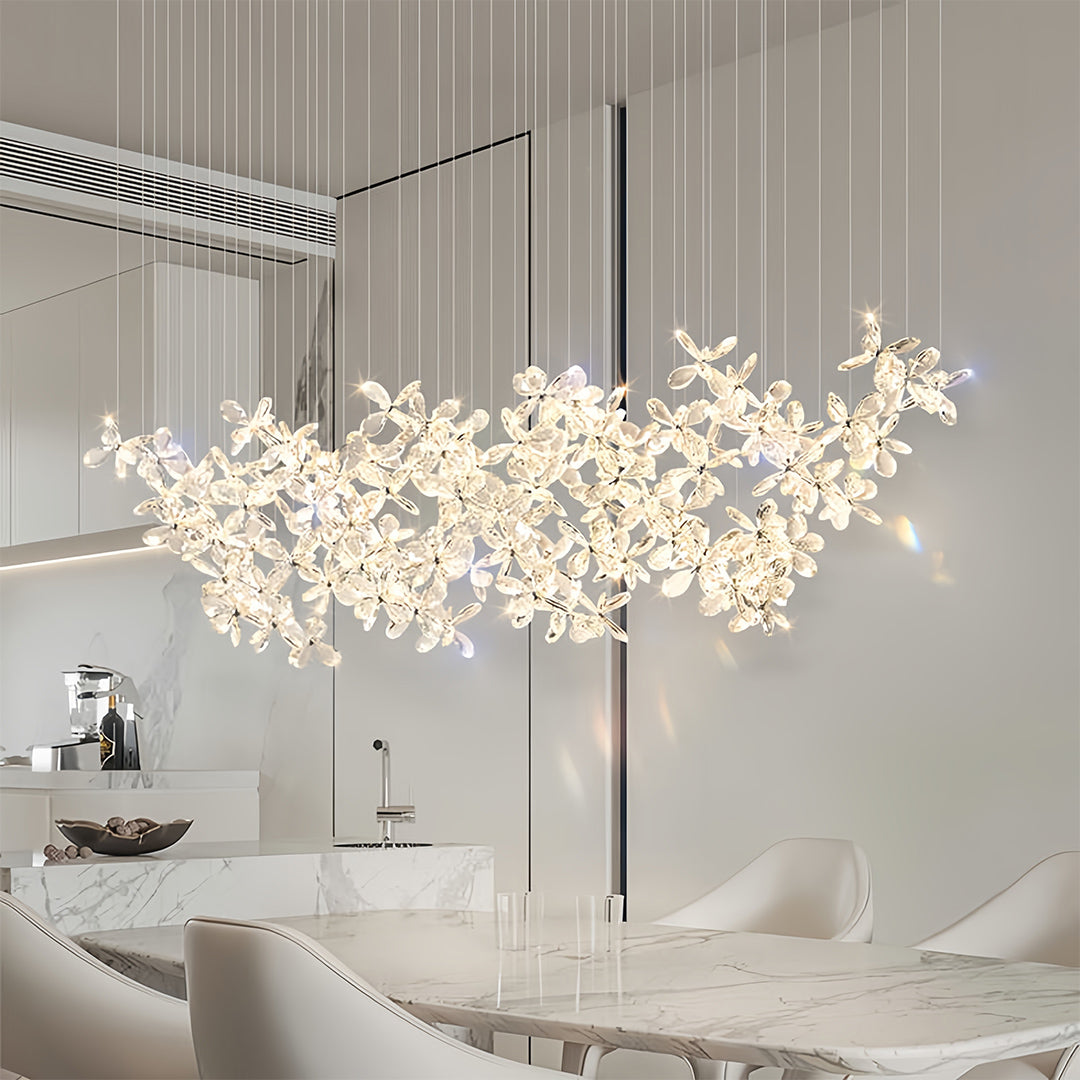 Rock Crystal Chandelier Italian Flower Island Light