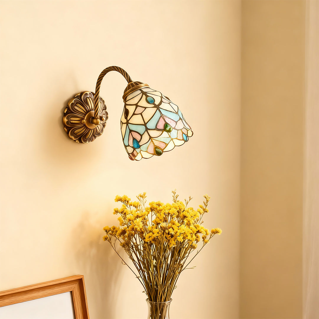 Stained Glass Wall Sconce Lighting American Country-Style Lamp