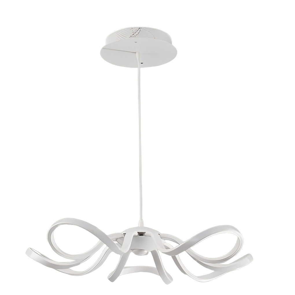 LED Ribbon Chandelier Petal Curve Metal Ceiling Light